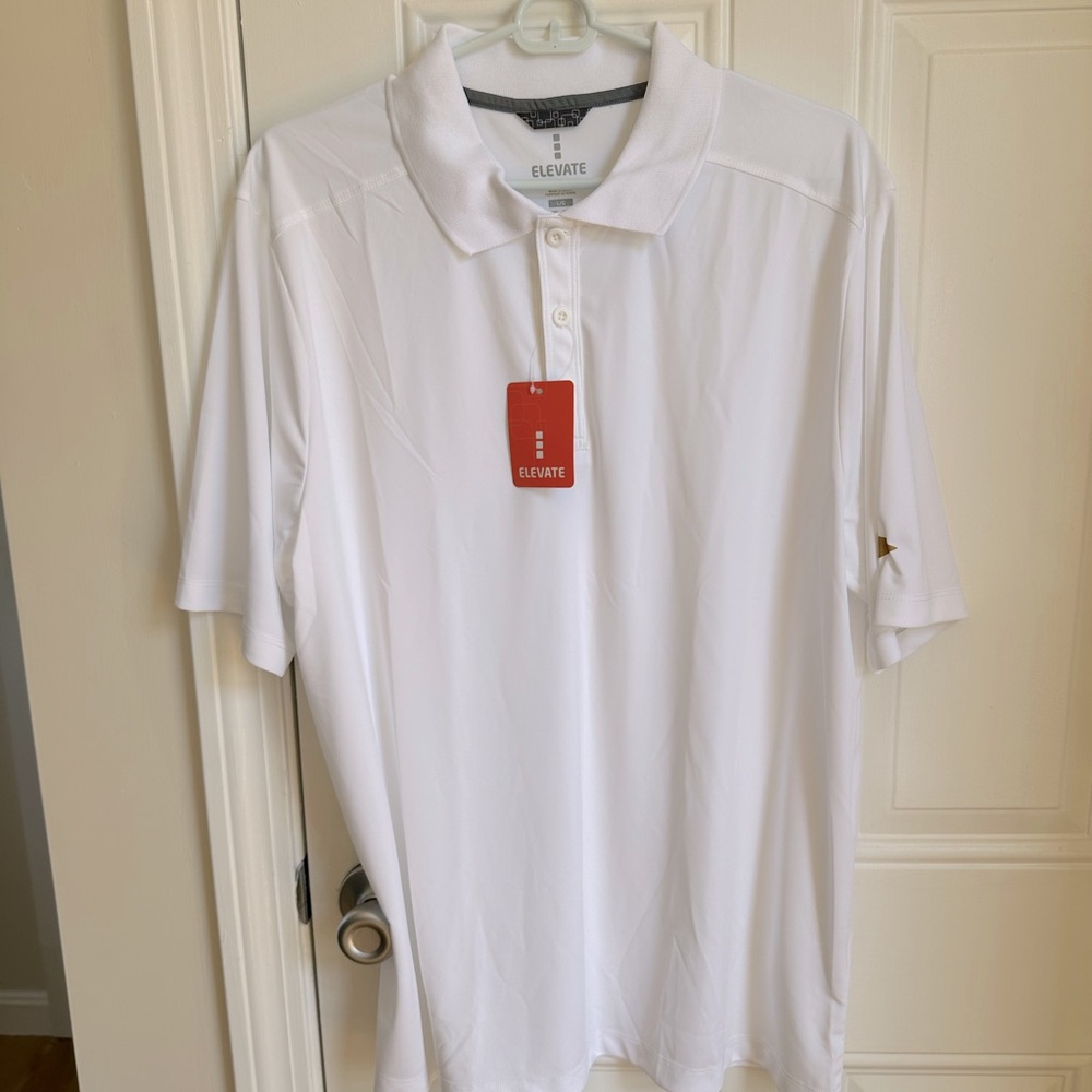 🛑 SOLD!! Men's White Wicking Polo Shirt Large NWT